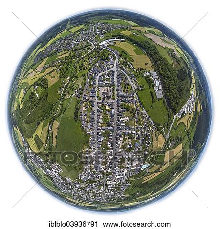 "Aerial view, fisheye view, Schmallenberg, Sauerland, North Rhine-Westphalia, Germany, Europe" View Large Photo Image Stock Image - "Aerial view, fisheye view, Schmallenberg, Sauerland, North Rhine-Westphalia, Germany, Europe". Fotosearch