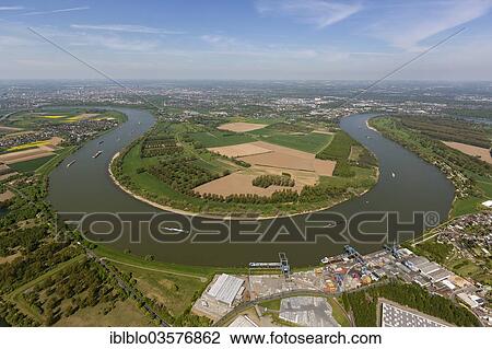 "Aerial view, floodplains with the Rheinbogen, bend in the Rhine, Himmelgeist, Dusseldorf, Rhineland, North Rhine-Westphalia, Germany, Europe" View Large Photo Image Stock Image - "Aerial view, floodplains with the Rheinbogen, bend in the Rhine, Himmelgeist, Dusseldorf, Rhineland, North Rhine-Westphalia, Germany, Europe". Fotosearch