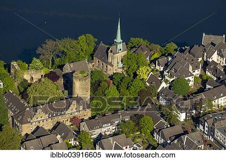 "Aerial view, Freiheit quarter at the Burg Wetter castle, with the Catholic Church of St. Peter and Paul, Wetter, Ruhr district, North Rhine-Westphalia, Germany, Europe" View Large Photo Image Stock Photography - "Aerial view, Freiheit quarter at the Burg Wetter castle, with the Catholic Church of St. Peter and Paul, Wetter, Ruhr district, North Rhine-Westphalia, Germany, Europe". Fotosearch