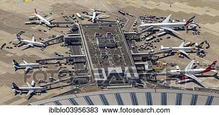 "Aerial view, gates and gangways to the aircrafts, Dusseldorf airport, Dusseldorf, Rhineland, North Rhine-Westphalia, Germany, Europe" View Large Photo Image Stock Image - "Aerial view, gates and gangways to the aircrafts, Dusseldorf airport, Dusseldorf, Rhineland, North Rhine-Westphalia, Germany, Europe". Fotosearch