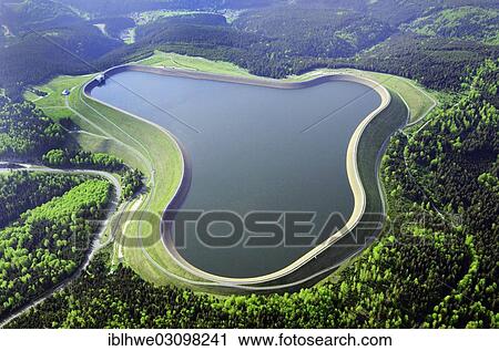 "Aerial view, Goldisthal reservoir, dam, Goldisthal, Thuringia, Germany, Europe" View Large Photo Image Stock Image - "Aerial view, Goldisthal reservoir, dam, Goldisthal, Thuringia, Germany, Europe". Fotosearch