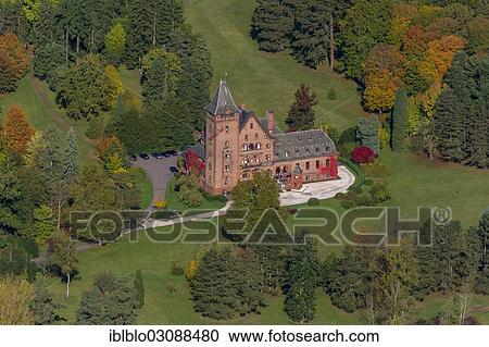 "Aerial view, guest house Schloss Saareck Castle, city centre, Mettlach, Saarland, Germany, Europe" View Large Photo Image Stock Image - "Aerial view, guest house Schloss Saareck Castle, city centre, Mettlach, Saarland, Germany, Europe". Fotosearch