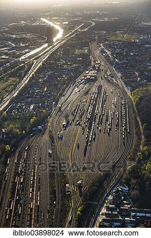 "Aerial view, Guterbahnhof Oberhausen Vonderort freight yard and Guterbahnhof Bottrop freight yard, Oberhausen, Ruhr district, North Rhine-Westphalia, Germany, Europe" View Large Photo Image Picture - "Aerial view, Guterbahnhof Oberhausen Vonderort freight yard and Guterbahnhof Bottrop freight yard, Oberhausen, Ruhr district, North Rhine-Westphalia, Germany, Europe". Fotosearch