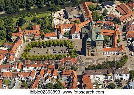 "Aerial view, Gymnasium Carolinum, St. Peter's Cathedral, Osnabrueck, Lower Saxony, Germany, Europe" View Large Photo Image Stock Image - "Aerial view, Gymnasium Carolinum, St. Peter's Cathedral, Osnabrueck, Lower Saxony, Germany, Europe". Fotosearch
