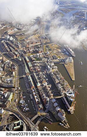 "Aerial view, Hafencity and Speicherstadt from the Elbe Philharmonic Hall to the Grossmarkthallen market halls, Hamburg, Germany, Europe" View Large Photo Image Stock Photo - "Aerial view, Hafencity and Speicherstadt from the Elbe Philharmonic Hall to the Grossmarkthallen market halls, Hamburg, Germany, Europe". Fotosearch