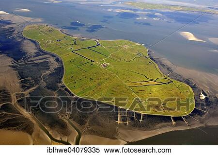 "Aerial view, Hallig Hooge, Hooge holm in the Wadden Sea, North Sea, North Frisia, Schleswig-Holstein, Germany, Europe" View Large Photo Image Stock Photography - "Aerial view, Hallig Hooge, Hooge holm in the Wadden Sea, North Sea, North Frisia, Schleswig-Holstein, Germany, Europe". Fotosearch