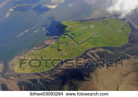 "Aerial view, Hallig Hooge, small island in the Schleswig-Holstein Wadden Sea, Hooge, North Frisia, Schleswig-Holstein, Germany, Europe" View Large Photo Image Picture - "Aerial view, Hallig Hooge, small island in the Schleswig-Holstein Wadden Sea, Hooge, North Frisia, Schleswig-Holstein, Germany, Europe". Fotosearch
