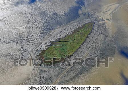 "Aerial view, Hallig Norderoog, small island, Norderoog, Schleswig-Holstein, Germany, Europe" View Large Photo Image Stock Photo - "Aerial view, Hallig Norderoog, small island, Norderoog, Schleswig-Holstein, Germany, Europe". Fotosearch