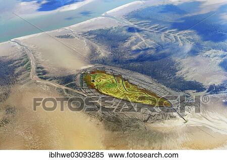 "Aerial view, Hallig Norderoog, small island in the Wadden Sea, Norderoog, Schleswig-Holstein, Germany, Europe" View Large Photo Image Stock Photography - "Aerial view, Hallig Norderoog, small island in the Wadden Sea, Norderoog, Schleswig-Holstein, Germany, Europe". Fotosearch