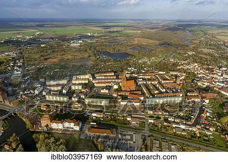"Aerial view, Hanseatic City of Demmin with St. Bartoholomaei Church, Demmin, Muritz lake district, Mecklenburg-Western Pomerania, Germany, Europe" View Large Photo Image Stock Photo - "Aerial view, Hanseatic City of Demmin with St. Bartoholomaei Church, Demmin, Muritz lake district, Mecklenburg-Western Pomerania, Germany, Europe". Fotosearch