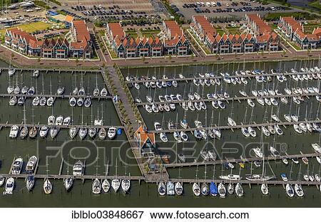 "Aerial view, harbour on Markermeer lake, Volendam, Province of North Holland, Netherlands" View Large Photo Image Stock Photo - "Aerial view, harbour on Markermeer lake, Volendam, Province of North Holland, Netherlands". Fotosearch
