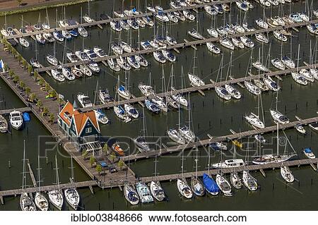 "Aerial view, harbour on Markermeer lake, Volendam, Province of North Holland, Netherlands" View Large Photo Image Stock Photograph - "Aerial view, harbour on Markermeer lake, Volendam, Province of North Holland, Netherlands". Fotosearch