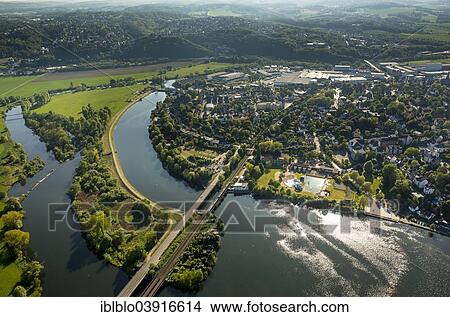 "Aerial view, Harkortbrucke, Harkortsee lake with Obergraben, Ruhr river, Wetter, Ruhr district, North Rhine-Westphalia, Germany, Europe" View Large Photo Image Picture - "Aerial view, Harkortbrucke, Harkortsee lake with Obergraben, Ruhr river, Wetter, Ruhr district, North Rhine-Westphalia, Germany, Europe". Fotosearch