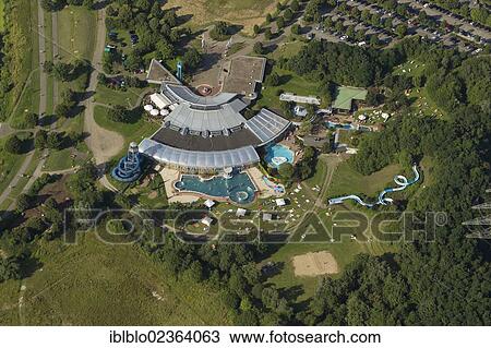 Stock Image - "Aerial view, Heveney amusement park, Witten, Ruhr region, North Rhine-Westphalia, Germany, Europe". Fotosearch