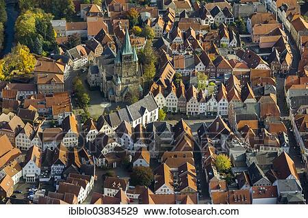 "Aerial view, historic centre with market square and St Laurentiuskirche Church, Warendorf, North Rhine-Westphalia, Germany, Europe" View Large Photo Image Stock Photo - "Aerial view, historic centre with market square and St Laurentiuskirche Church, Warendorf, North Rhine-Westphalia, Germany, Europe". Fotosearch