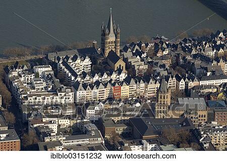 "Aerial view, historic town centre with the Great St. Martin Church or Gross St. Martin and the Cologne City Hall, city centre, Cologne, Rhineland, North Rhine-Westphalia, Germany, Europe" View Large Photo Image Stock Image - "Aerial view, historic town centre with the Great St. Martin Church or Gross St. Martin and the Cologne City Hall, city centre, Cologne, Rhineland, North Rhine-Westphalia, Germany, Europe". Fotosearch