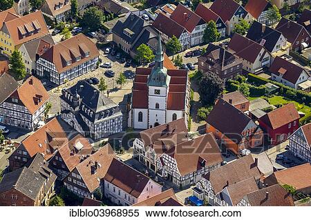 "Aerial view, historic Town Hall, Catholic Parish Church of St. John the Baptist, Rietberg, North Rhine-Westphalia, Germany, Europe" View Large Photo Image Stock Photography - "Aerial view, historic Town Hall, Catholic Parish Church of St. John the Baptist, Rietberg, North Rhine-Westphalia, Germany, Europe". Fotosearch