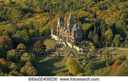 "Aerial view, historistic Schloss Drachenburg palace in autumn, Bad Honnef, Rhineland, North Rhine-Westphalia, Germany, Europe" View Large Photo Image Stock Image - "Aerial view, historistic Schloss Drachenburg palace in autumn, Bad Honnef, Rhineland, North Rhine-Westphalia, Germany, Europe". Fotosearch