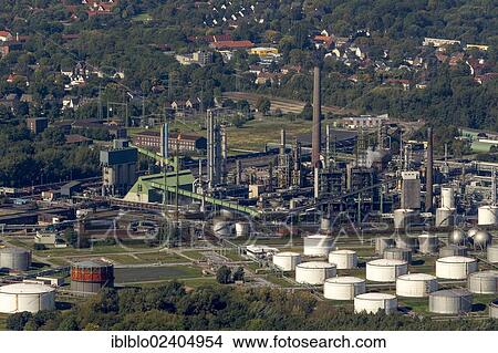 "Aerial view, Horst oil refinery, owned by Aral, Gelsenkirchen-Buer, Ruhr area, North Rhine-Westphalia, Germany, Europe" View Large Photo Image Picture - "Aerial view, Horst oil refinery, owned by Aral, Gelsenkirchen-Buer, Ruhr area, North Rhine-Westphalia, Germany, Europe". Fotosearch