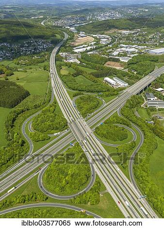 "Aerial view, industrial estate at the Wenden motorway junction, Wenden A45, A4, Wenden, North Rhine-Westphalia, Germany, Europe" View Large Photo Image Stock Photography - "Aerial view, industrial estate at the Wenden motorway junction, Wenden A45, A4, Wenden, North Rhine-Westphalia, Germany, Europe". Fotosearch