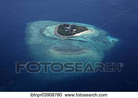 "Aerial view, island in the Indian Ocean, Maldives, Asia" View Large Photo Image Stock Image - "Aerial view, island in the Indian Ocean, Maldives, Asia". Fotosearch