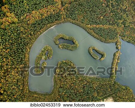 "Aerial view, islands in lake Kirchheller Heidesee, in autumn, Kirchhellen, Bottrop, Ruhr area, North Rhine-Westphalia, Germany, Europe" View Large Photo Image Stock Photo - "Aerial view, islands in lake Kirchheller Heidesee, in autumn, Kirchhellen, Bottrop, Ruhr area, North Rhine-Westphalia, Germany, Europe". Fotosearch