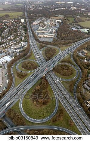 "Aerial view, junction of the A40 and A43 motorway, Autobahnkreuz Bochum, Ruhr Park shopping center on the A40, expansion, Bochum East, Bochum, Ruhr district, North Rhine-Westphalia, Germany, Europe" View Large Photo Image Stock Photo - "Aerial view, junction of the A40 and A43 motorway, Autobahnkreuz Bochum, Ruhr Park shopping center on the A40, expansion, Bochum East, Bochum, Ruhr district, North Rhine-Westphalia, Germany, Europe". Fotosearch