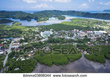 "Aerial view, Koror, Palau, Micronesia, Oceania" View Large Photo Image Picture - "Aerial view, Koror, Palau, Micronesia, Oceania". Fotosearch