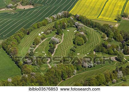 Aerial View Kosaido International Golf Club Near Hubbelrath Dusseldorf Rhineland North Rhine Westphalia Germany Europe Stock Image Iblblo Fotosearch
