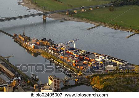 "Aerial view, Krefeld harbour, forwarding agent buildings, Am Hafenkopf, Krefeld, Rhineland region, North Rhine-Westphalia, Germany, Europe" View Large Photo Image Stock Photo - "Aerial view, Krefeld harbour, forwarding agent buildings, Am Hafenkopf, Krefeld, Rhineland region, North Rhine-Westphalia, Germany, Europe". Fotosearch