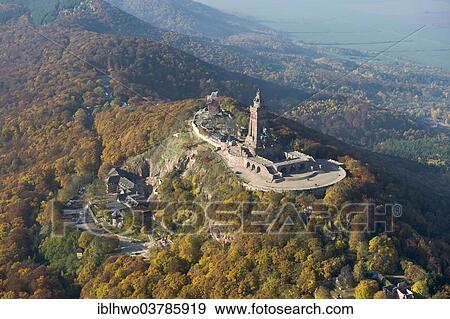 "Aerial view, Kyffhaeuser memorial in the fall, Steinthaleben, Kyffhaeuser Land, Kyffhaeuser Mountains, Thuringia, Germany, Europe" View Large Photo Image Stock Photo - "Aerial view, Kyffhaeuser memorial in the fall, Steinthaleben, Kyffhaeuser Land, Kyffhaeuser Mountains, Thuringia, Germany, Europe". Fotosearch