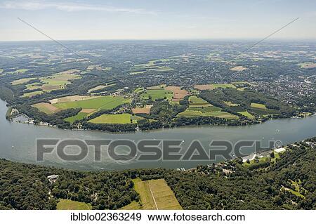 "Aerial view, Lake Baldeney, Fischlaken, Essen, Ruhr Area, North Rhine-Westphalia, Germany, Europe" View Large Photo Image Stock Photo - "Aerial view, Lake Baldeney, Fischlaken, Essen, Ruhr Area, North Rhine-Westphalia, Germany, Europe". Fotosearch