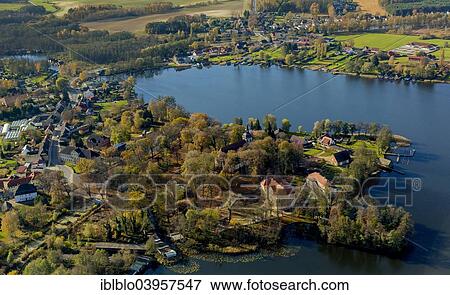 "Aerial view, Lake Mirow with Schlossinsel island and Schloss Mirow castle, Mirow, Mecklenburg-Western Pomerania, Germany, Europe" View Large Photo Image Stock Photo - "Aerial view, Lake Mirow with Schlossinsel island and Schloss Mirow castle, Mirow, Mecklenburg-Western Pomerania, Germany, Europe". Fotosearch
