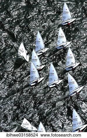 "Aerial view, Laser Class sailboats at the start of a regatta during Kiel Week, Kieler Woche, Kiel, Kiel, Schleswig-Holstein, Germany, Europe" View Large Photo Image Picture - "Aerial view, Laser Class sailboats at the start of a regatta during Kiel Week, Kieler Woche, Kiel, Kiel, Schleswig-Holstein, Germany, Europe". Fotosearch