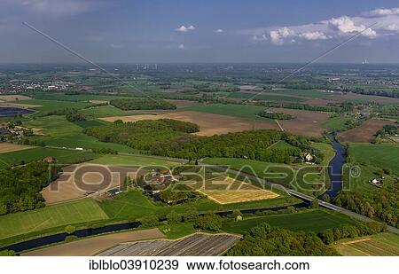 "Aerial view, Lippeauen flood plains, in Olfen, Munsterland, North Rhine-Westphalia, Germany, Europe" View Large Photo Image Stock Photo - "Aerial view, Lippeauen flood plains, in Olfen, Munsterland, North Rhine-Westphalia, Germany, Europe". Fotosearch