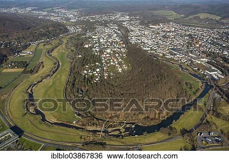 "Aerial view, loop of the Ruhr river near the historic center, Arnsberg, Sauerland, North Rhine-Westphalia, Germany, Europe" View Large Photo Image Stock Photograph - "Aerial view, loop of the Ruhr river near the historic center, Arnsberg, Sauerland, North Rhine-Westphalia, Germany, Europe". Fotosearch