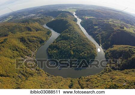 "Aerial view, loop of the Saar River, Saarschleife, Mettlach, Saarland, Germany, Europe" View Large Photo Image Stock Image - "Aerial view, loop of the Saar River, Saarschleife, Mettlach, Saarland, Germany, Europe". Fotosearch