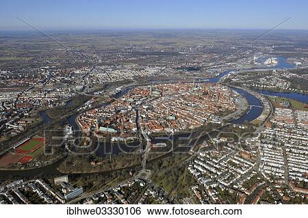"Aerial view, Luebeck, Lubeck, Schleswig-Holstein, Germany, Europe" View Large Photo Image Stock Photograph - "Aerial view, Luebeck, Lubeck, Schleswig-Holstein, Germany, Europe". Fotosearch