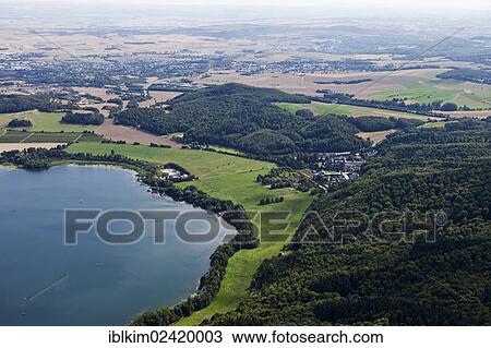 Aerial view, Maria Laach Abbey, lake Laacher See, the towns of Mendig and Bell at the back, Eifel, Rhineland-Palatinate, Germany, Europe View Large Photo Image Stock Image - Aerial view, Maria Laach Abbey, lake Laacher See, the towns of Mendig and Bell at the back, Eifel, Rhineland-Palatinate, Germany, Europe. Fotosearch