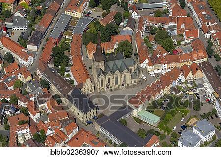 "Aerial view, Marienkirche church, historic district, Osnabrueck, Lower Saxony, Germany, Europe" View Large Photo Image Stock Photo - "Aerial view, Marienkirche church, historic district, Osnabrueck, Lower Saxony, Germany, Europe". Fotosearch