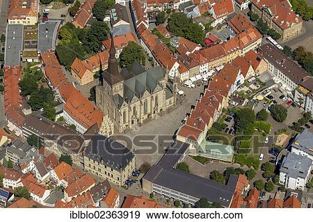 "Aerial view, Marienkirche church, historic district, Osnabrueck, Lower Saxony, Germany, Europe" View Large Photo Image Stock Photo - "Aerial view, Marienkirche church, historic district, Osnabrueck, Lower Saxony, Germany, Europe". Fotosearch