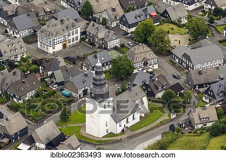 "Aerial view, market square of Eversberg with the church, the town hall and the Markes Haus building, Meschede, Sauerland region, Maerkischer Kreis district, North Rhine-Westphalia, Germany, Europe" View Large Photo Image Stock Image - "Aerial view, market square of Eversberg with the church, the town hall and the Markes Haus building, Meschede, Sauerland region, Maerkischer Kreis district, North Rhine-Westphalia, Germany, Europe". Fotosearch
