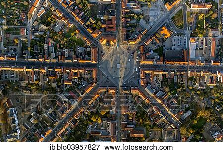 "Aerial view, market square with eight axis and roundabout, City Hall and City Church, Neustrelitz, Mecklenburg-Western Pomerania, Germany, Europe" View Large Photo Image Stock Photo - "Aerial view, market square with eight axis and roundabout, City Hall and City Church, Neustrelitz, Mecklenburg-Western Pomerania, Germany, Europe". Fotosearch