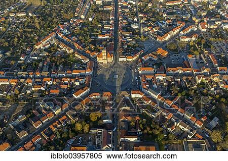 "Aerial view, market square with eight axis and roundabout, City Hall and City Church, Neustrelitz, Mecklenburg-Western Pomerania, Germany, Europe" View Large Photo Image Stock Photography - "Aerial view, market square with eight axis and roundabout, City Hall and City Church, Neustrelitz, Mecklenburg-Western Pomerania, Germany, Europe". Fotosearch