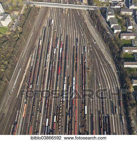 "Aerial view, marshalling yard, freight cars, Hagen, Ruhr Area, North Rhine-Westphalia, Germany, Europe" View Large Photo Image Stock Image - "Aerial view, marshalling yard, freight cars, Hagen, Ruhr Area, North Rhine-Westphalia, Germany, Europe". Fotosearch