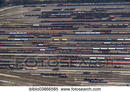 "Aerial view, marshalling yard, freight cars, Hagen, Ruhr Area, North Rhine-Westphalia, Germany, Europe" View Large Photo Image Stock Photography - "Aerial view, marshalling yard, freight cars, Hagen, Ruhr Area, North Rhine-Westphalia, Germany, Europe". Fotosearch