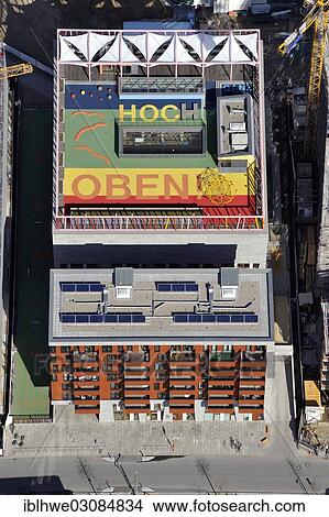 "Aerial view, message """"Ganz hoch oben"""", German for """"very high up"""", on the roof of Katharinenschule primary school, daycare, and children's hotel, at Dalmannkai, HafenCity, Hamburg, Hamburg, Germany, Europe" View Large Photo Image Picture - "Aerial view, message """"Ganz hoch oben"""", German for """"very high up"""", on the roof of Katharinenschule primary school, daycare, and children's hotel, at Dalmannkai, HafenCity, Hamburg, Hamburg, Germany, Europe". Fotosearch