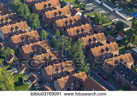 "Aerial view, miners settlement, terraced houses, Rentfort, Gladbeck, North Rhine-Westphalia, Germany, Europe" View Large Photo Image Stock Image - "Aerial view, miners settlement, terraced houses, Rentfort, Gladbeck, North Rhine-Westphalia, Germany, Europe". Fotosearch