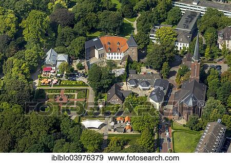 "Aerial view, Moerser Schloss castle with rose garden, Moers, Ruhr district, North Rhine-Westphalia, Germany, Europe" View Large Photo Image Stock Photo - "Aerial view, Moerser Schloss castle with rose garden, Moers, Ruhr district, North Rhine-Westphalia, Germany, Europe". Fotosearch