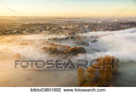 "Aerial view, morning mist, Lippe river meander at Schloss Heessen castle, Hamm, Ruhr area, North Rhine-Westphalia, Germany, Europe" View Large Photo Image Stock Image - "Aerial view, morning mist, Lippe river meander at Schloss Heessen castle, Hamm, Ruhr area, North Rhine-Westphalia, Germany, Europe". Fotosearch